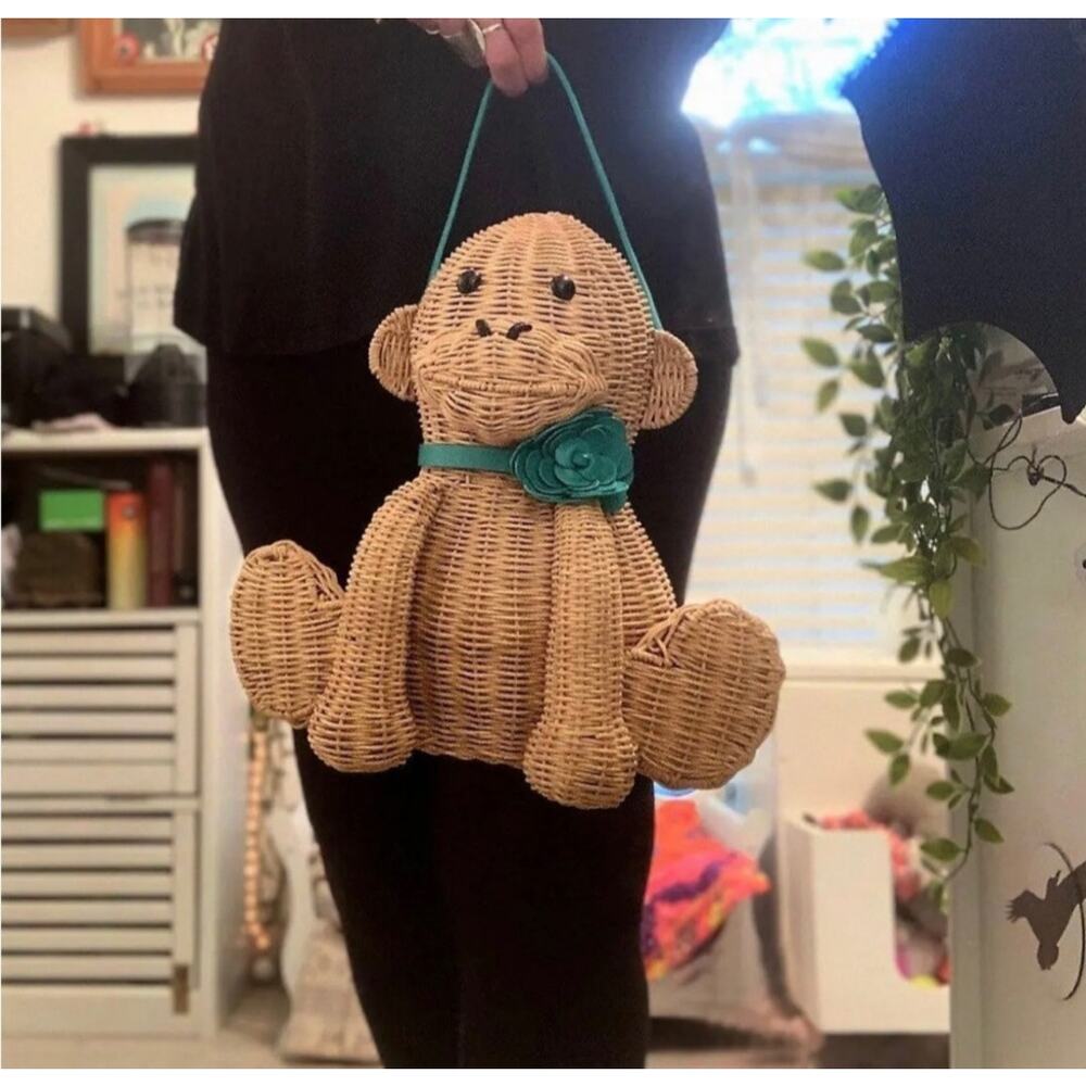 KATE SPADE Limited Edition “Georgia” Wicker Monkey Bag